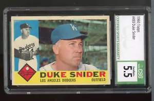1960 Topps #493 Duke Snider CSG 5.5 EX+. Los Angeles Dodgers. CGC - Picture 1 of 2