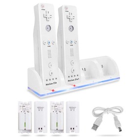  Wii Charging Station with Rechargeable Batteries for Wii Controller new