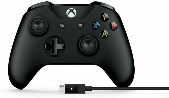 Microsoft 4N6-00001 Wireless Xbox Controller with PC Cable - Black