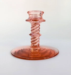 Central Glass Company Rosa Espiral Nº Candelabro 1426 rosa años 20 - Imagen 1 de 7