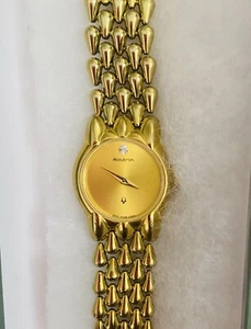 Women’s Diamond Gold Tone Watch Accutron by Bulova Swiss GP #610061 New Battery - Picture 1 of 9