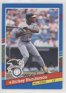 1991 Donruss All-Stars Rickey Henderson (Yellow Stripes on Card Right Bottom)