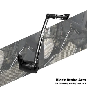 Black CNC Brake Lever Arm Peg Pedal For Harley Touring Road Street Glide 08-2013 - Foto 1 di 17