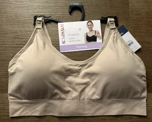Joyspun Maternity Nursing Comfort Bra Seamless Wire-Free Hook & Eye Beige XXXL - Picture 1 of 4