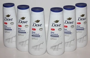 LOT (6) DOVE DEEP MOISTURE BODY WASH NOURISHES DRIEST SKIN WHITE 20 US FL OZ - Picture 1 of 1