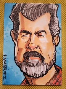 2009 sketch card art GEORGE LUCAS star wars RANDY MARTINEZ not topps ACEO clone - Picture 1 of 6
