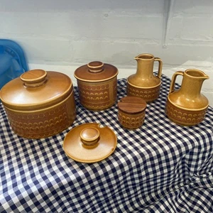 5 x Hornsea Saffron sugar pot vinegar jugs condiment jar storage pot spare lid - Picture 1 of 14