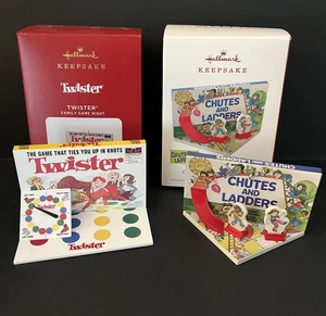 Chutes Ladders & Twister Hallmark Ornament Set Keepsake Games Hasbro NEW *MINT* - Picture 1 of 6