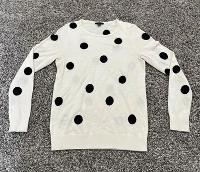 Suéter Ann Taylor Blanco Para Mujer Negro Polk-a-dot Xsmall Petite B7 Foto 1 de 4