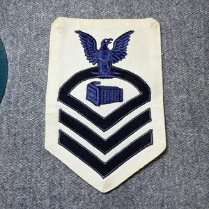 Pre WW2 US Navy Photographer CPO Chief Petty Officer White Twill Badge - Picture 1 of 10