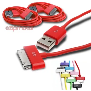 2X 10FT 30-PIN USB SYNC DATA CHARGER RED DOCK CABLE IPHONE 4S IPOD TOUCH IPAD - Bild 1 von 1