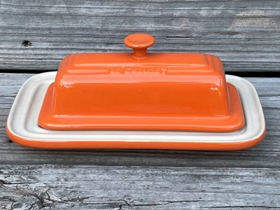 Le Creuset Butter Dish Flame Orange Stoneware Rectangular Dish - Image 1 of 4
