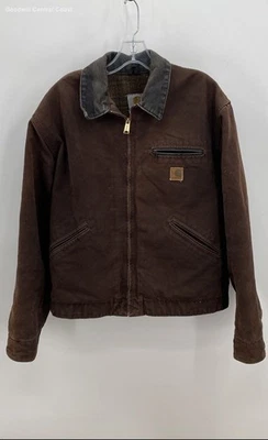 Carhartt Men's Brown Zip Up Jacket - Size Large - Image 1 of 4