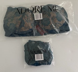 NWT Adore Me Women's Marcia Push Up Bra Set 34D Panty Sz Small Teal Panty - Picture 1 of 8