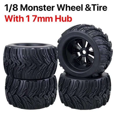 4 Stück 170 mm Felgen Reifen für 1/8 Monster Truck Traxxas HSP HPI E-MAXX RC Car - Bild 1 von 4