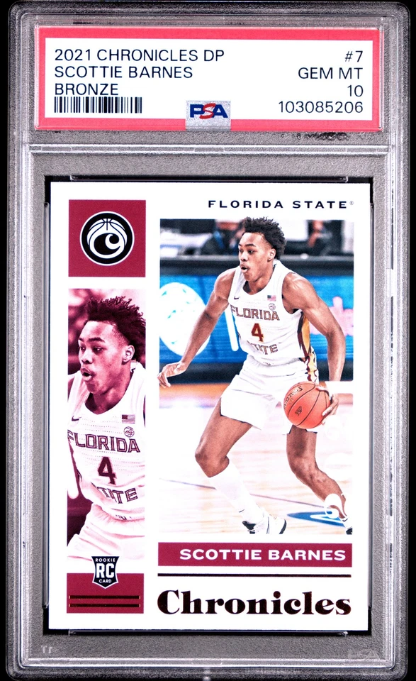 2021 CHRONICLES DP SCOTTIE BARNES RC PSA 10 BRONZE #7 TORONTO RAPTORS ROOKIE - Image 1 of 2
