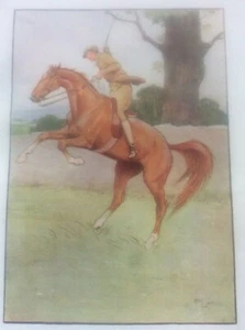 Antique Original 1912 Cecil Aldin Book Illustration Print Horse & Rider - Picture 1 of 4
