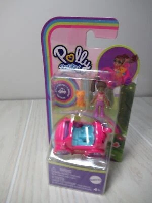 Polly pocket doll Pink mini car girl cat new set AA African American doll - Image 1 of 4