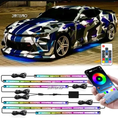 6 RGB Multicolor LED Underglow Lights Bluetooth Strip For Chevrolet Camaro ZL1 - Image 1 of 4