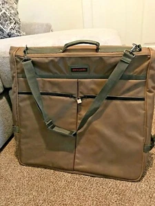 Vintage Nice Pierre Cardin Garment Bag Carry On Luggage Army Green Excellent - Picture 1 of 9