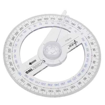Plastic 360 Degree Pointer Protractor Rule Portable Diameter Of 10cm RETAIL NEW - Image 1 of 3