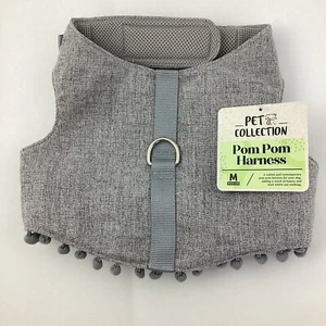 PET COLLECTION DOG POM POM HARNESS - Grey - Size Medium - BNWT. - Picture 1 of 11