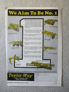 1969 Druck AD Taylor Way Pflüge Eggen Grower 11X8" - Bild 1 von 1