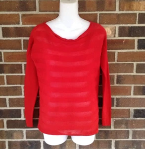 The Limited Cowl Neck Red Knit Sweater Top 100% Cotton Semi-Sheer NWT Ladies XS - Picture 1 of 3
