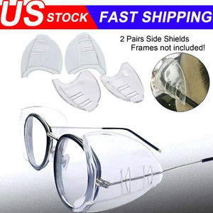 2 Pairs Side Shields For Eye Glasses Slip On Safety Glasses Shield Universal US - Picture 1 of 8