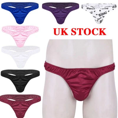 UK Mens Briefs Panties G-string Wetlook Thong Sexy T-back Dating Underwear Sissy - Image 1 of 3