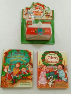 Vintage Weihnachten 1992 Pop-Up Bücher und Vintage Pop-Up Bank NEU - Bild 1 von 14