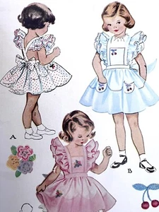 McCall 1605 Vintage Pattern Pinafore Petticoat Dress Frock Girls 6 Playsuit FF - Picture 1 of 16