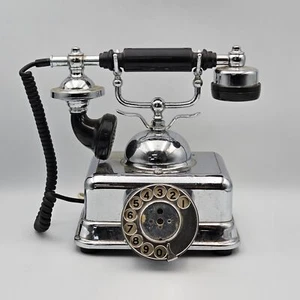 Vintage Rotary Telephone with Chrome Finish (Untested, As-Is) (E1) NS#8126 - Zdjęcie 1 z 9