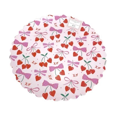 Cupcakes & Cashmere Bow Hearts XOXO 15" Serving Platter Tray Coquette Valentines - Image 1 of 4