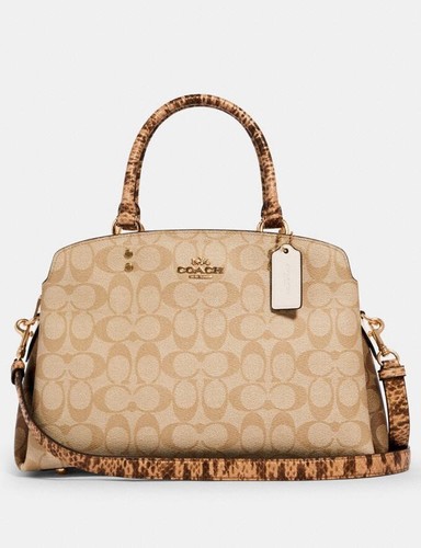 COACH Borsa a tracolla Lillie Carryall $478 nuova con etichette stile tela firmata n. 2724