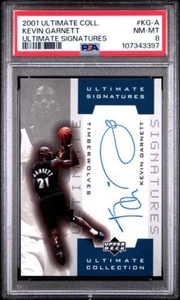 2001 UD Ultimate Collection Kenvin Garnett Ultimate Signatures Auto PSA 8 (97) - Picture 1 of 2