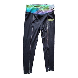 Justice Sport Cross Girls Active Leggings Waistband Black Shiny Size XL (16/18) - Picture 1 of 6