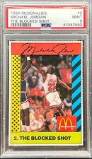 1990 McDonald's Michael Jordan The Blocked Shot #2 PSA 9 Bulls