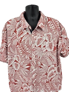 Native Code Hawaiian Shirt 3XL Red Cotton Floral Aloha Vacation Casual Men - Picture 1 of 12