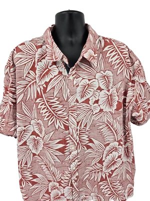Native Code Hawaiian Shirt 3XL Red Cotton Floral Aloha Vacation Casual Men - Image 1 of 4