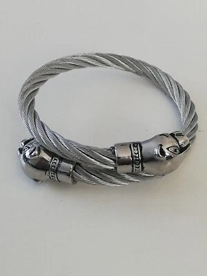 Brazalete Brazalete de Motociclista Alambre Girado Titanio Acero Inoxidable 316LS Nuevo. Foto 1 de 4