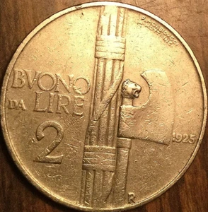 1925 ITALY 2 LIRA - Picture 1 of 2
