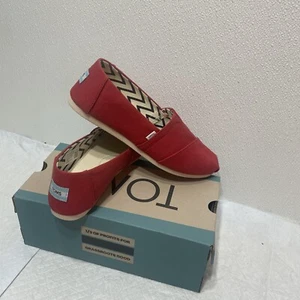 Toms Womens Alpargata Recycled Cotton canvas red  Size  7.5 - Picture 1 of 4