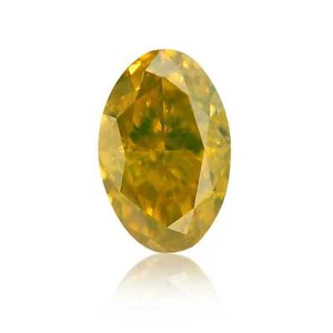 0.40 Ct Natural Fancy Deep Color Yellow Diamond Oval SI1 GIA Certified Rare - Picture 1 of 6