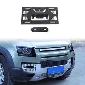 Tapicería de matrícula delantera de aleación de aluminio negra para Land Rover Defender 2020-2024 - Imagen 1 de 6