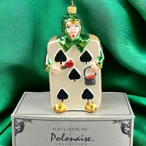 Kurt Adler Wonderland Jack Card Christmas Glass Ornament with Box VIDEO - Picture 1 of 7