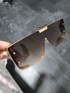 Mode Braun quadratische Sonnenbrille Männer Brille Farbverläufe Linse - Bild 1 von 4