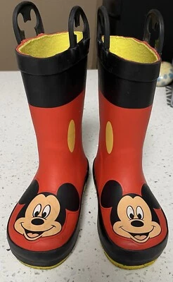 Botas de chuva vermelhas Mickey Mouse tamanho 8 criança/crianças - Imagem 1 de 4