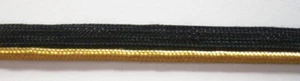 5 Yds. Black/Matte Metallic Gold 1/8" Piping Cord Trim 3/8" Wide pp-191 - Picture 1 of 3