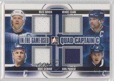 2013-14 In the Game-Used Quad Captain C Silver /60 Mats Sundin Wendel Clark HOF